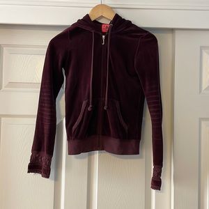 Vintage Juicy Couture Velour Zip Up Track Suit Sweater | Size Petite S